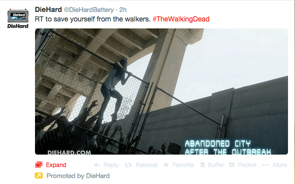 Die Hard Walking Dead Twitter promoted post