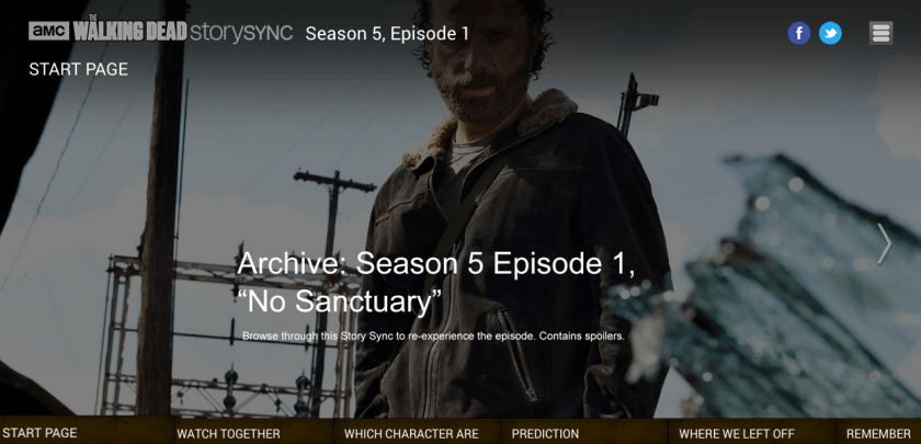 The Walking Dead Season 5 Second Screen Experience